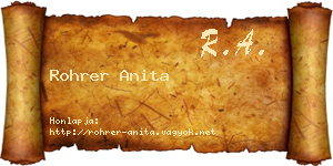 Rohrer Anita névjegykártya
